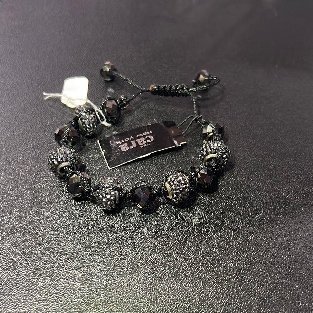 1318. Cara New York Black Beaded Bracelet with Black‎ Accents